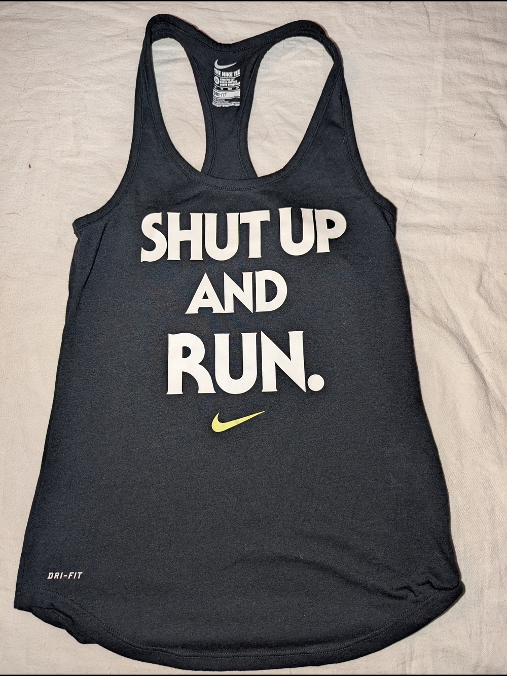 Nike Women’s Black 'Shut Up and Run' Dri-FIT Tank